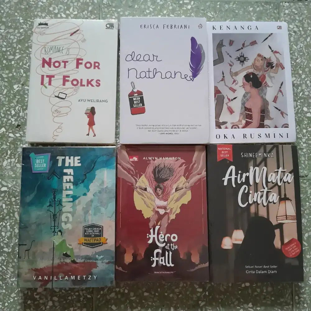 Buku novel sesuai foto (Harga per satuan)