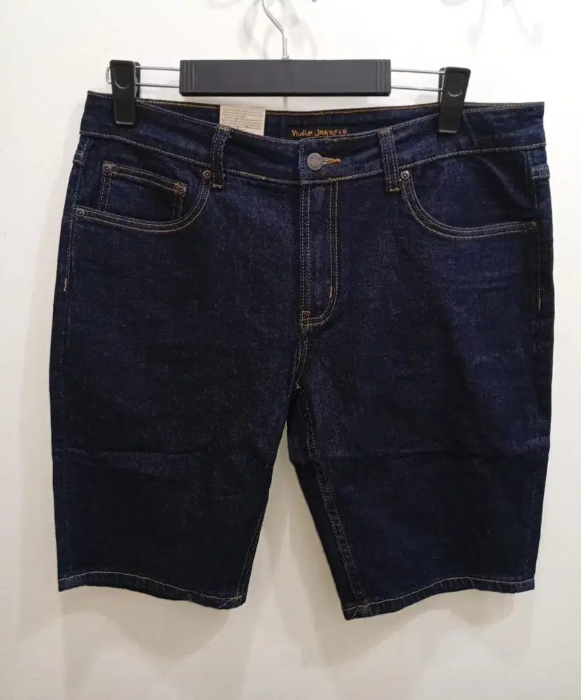 NUDIE JEANS NAVY CELANA PENDEK