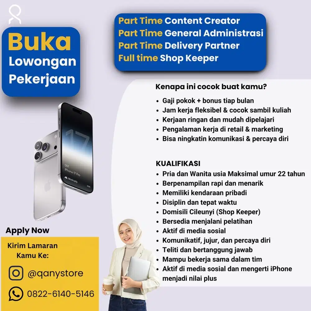 Penjaga toko iPhone, Sales dan tukang COD, Content Creator