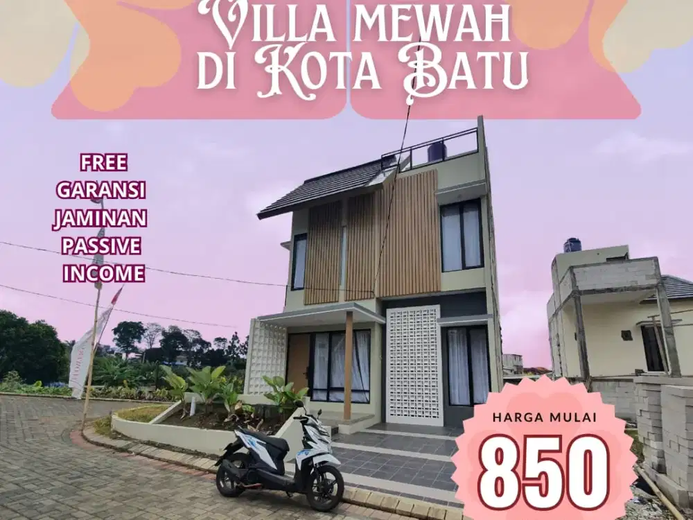 Dijual Villa Modern di Kota Batu, Udara Sejuk & Lingkungan Eksklusif!