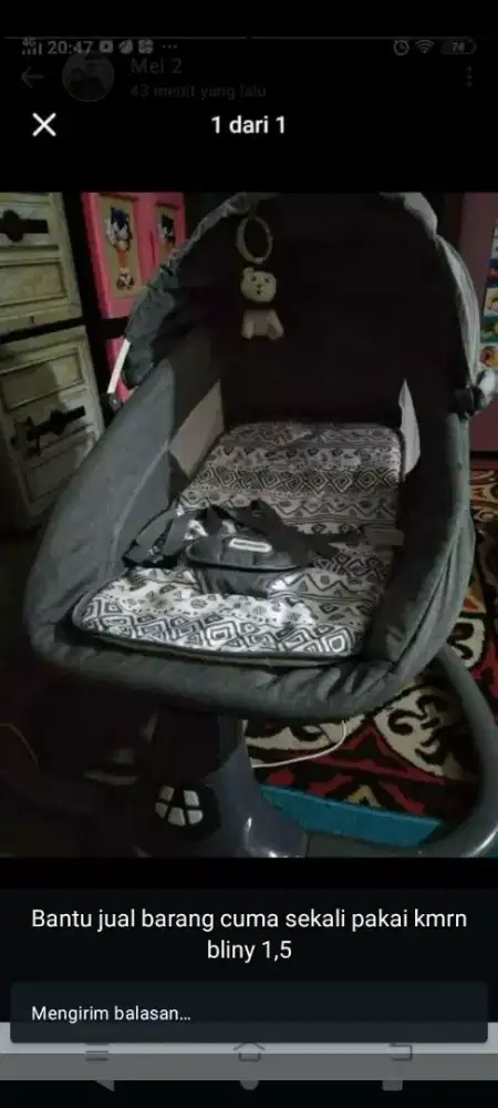 Ayunan listrik pakai batre dan juga bisa pakai listrik