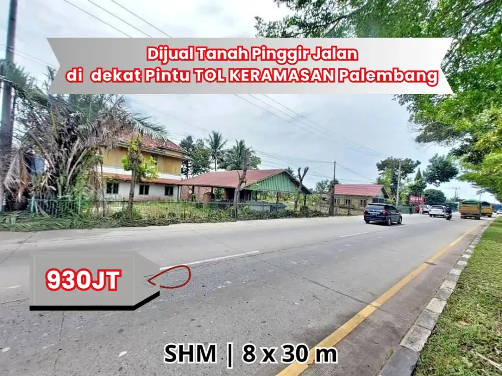 Dijual Tanah dekat Kampus POLSRI dan Pintu TOL Keramasan Palembang