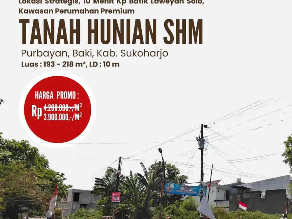 Barat Luwes Gentan Jual Tanah Murah Solo SHM