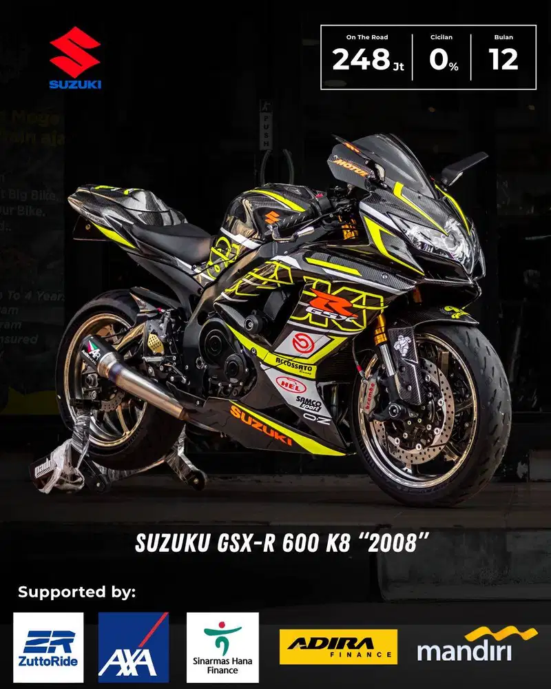 SUZUKI GSX 600 K8 NIK 2008 HEDON ACC 165 JTAN PANIGALE CBR600 ZX6R