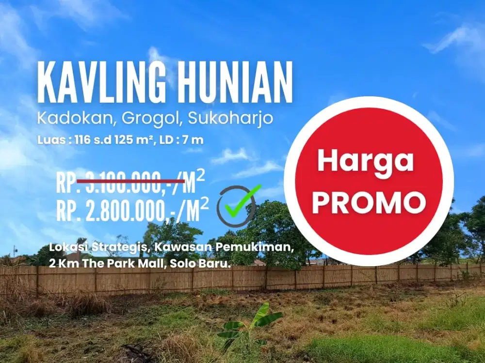 5 Menit The Park Mall Solo Tanah Kavling Siap Bangun