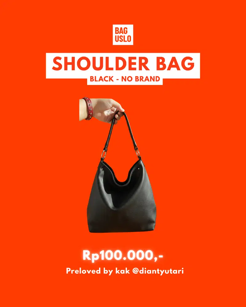 Tas Bahu Preloved Warna Hitam | Tanpa Merk | Bisa COD Depok