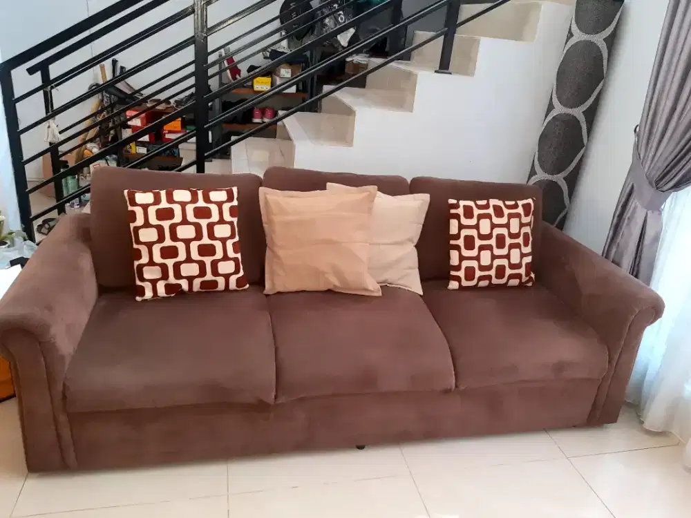 Jual sofa coklat  4 sheet