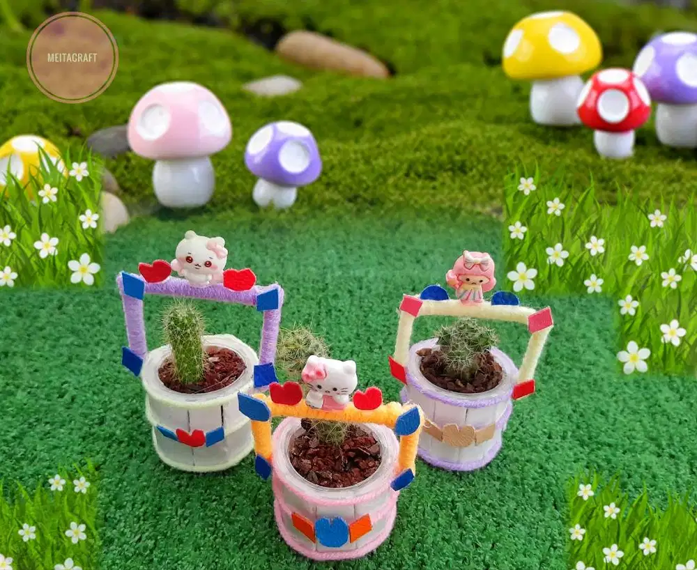 Kaktus Sukulen Mini & Pot Model Sumur