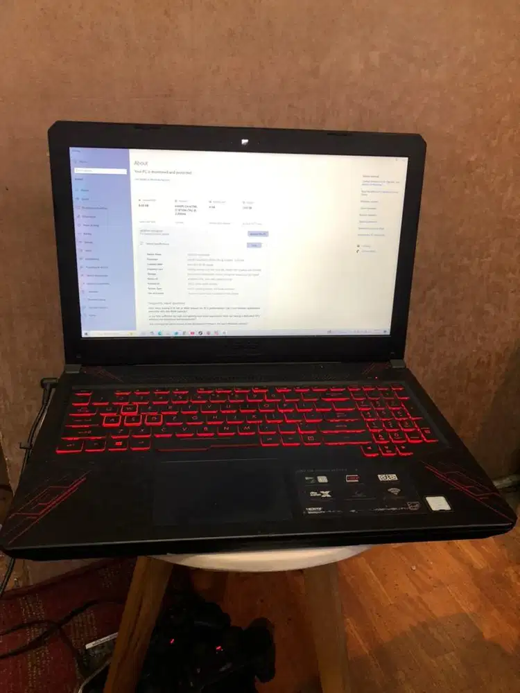Asus Tuf Gaming FX504 i7 gen 8