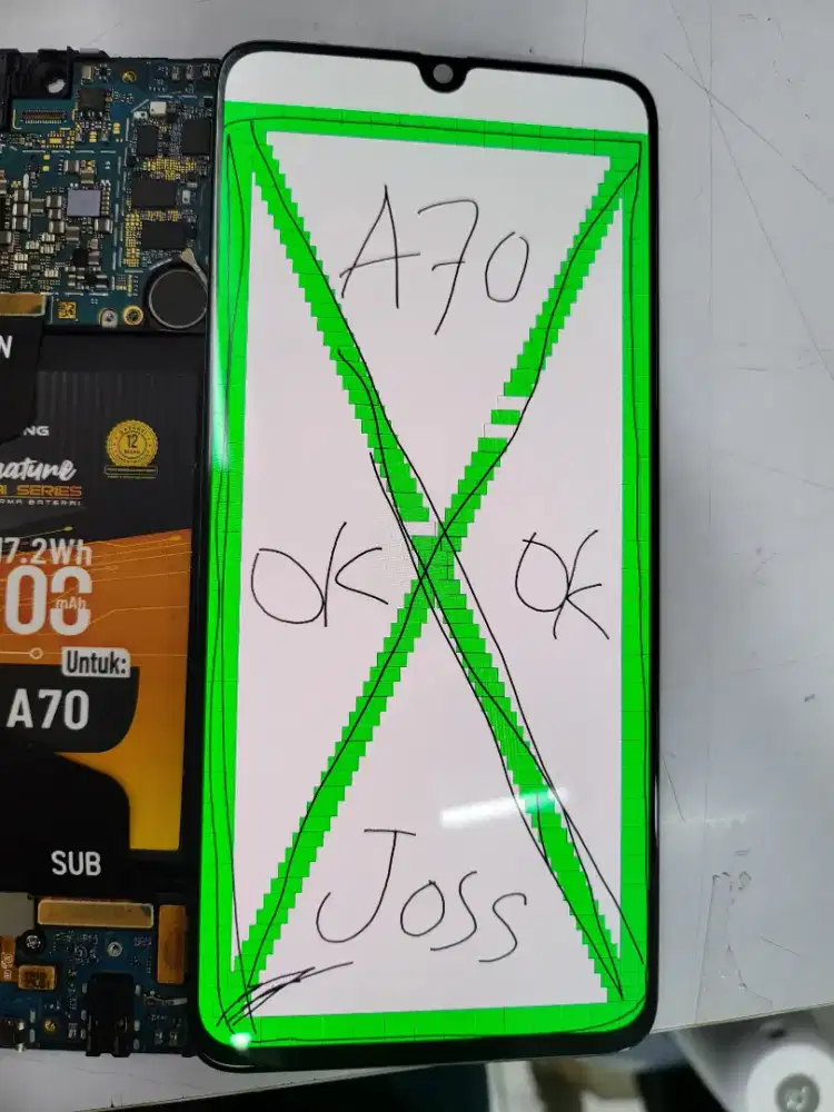 Lcd samsung a70 original cabutan