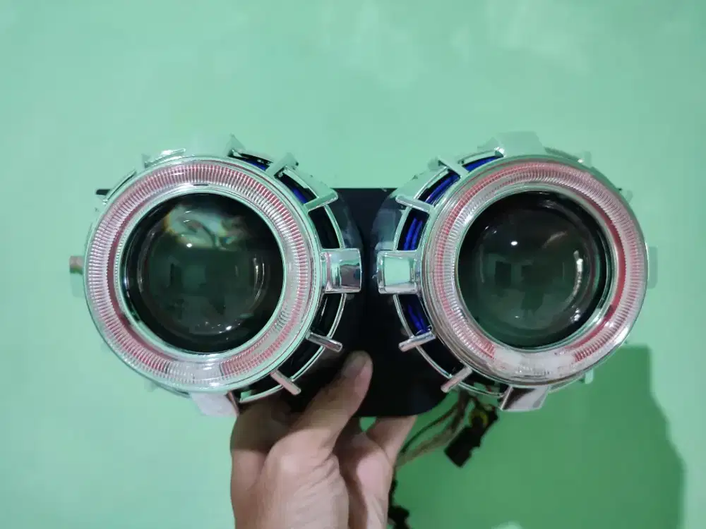 LAMPU PROJECTOR HID XENON 3 INCH + ANGEL EYES + DUDUKAN BEKAS NMAX