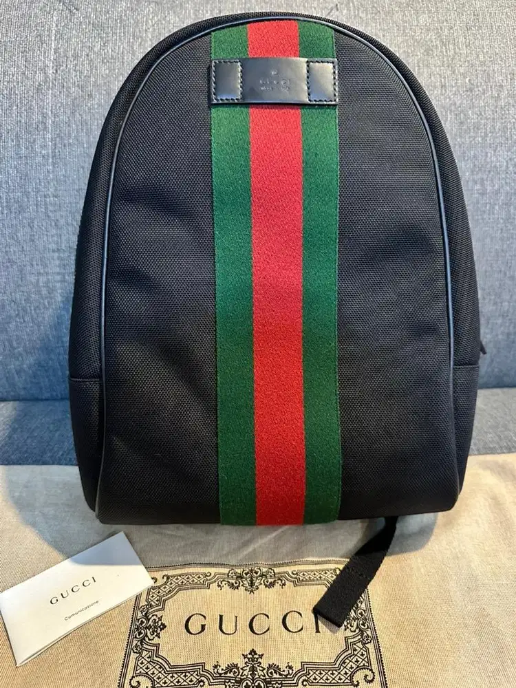 GUCCI backpack techno black stripe - 100% Authentic (Ga Pernah Dipake)