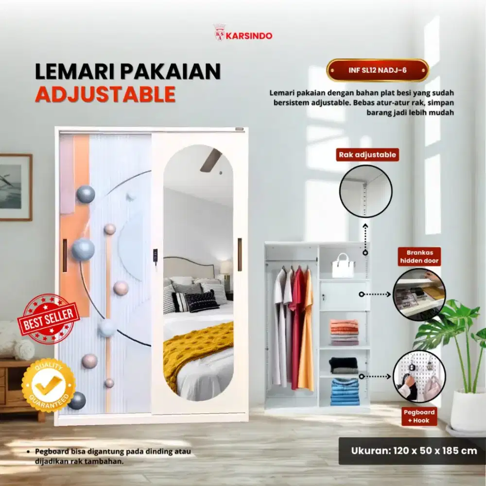 Lemari Pakaian Besi 2pintu