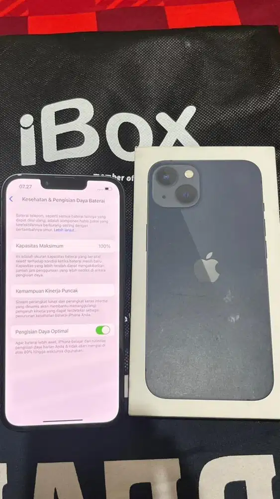 Jual cepat Iphone 13 128 baru 2 hari midnight fullset