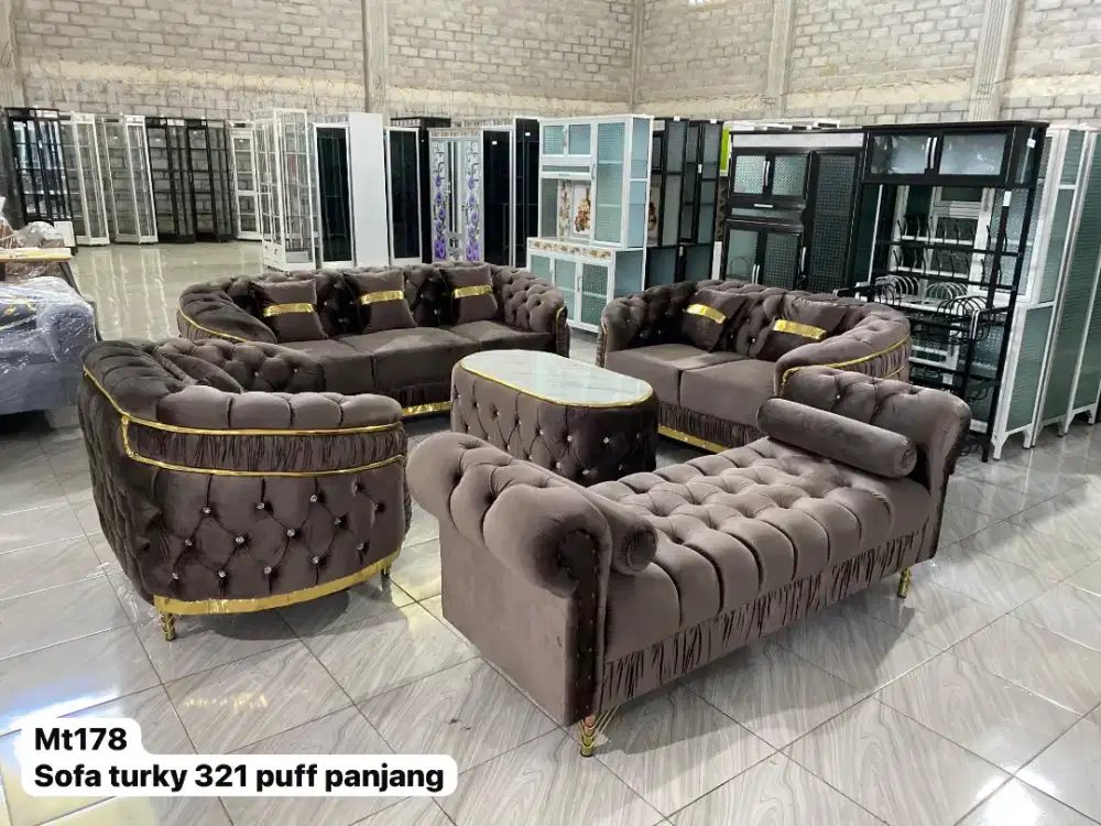Sofa Turkey 321 Meja + Puff Perahu