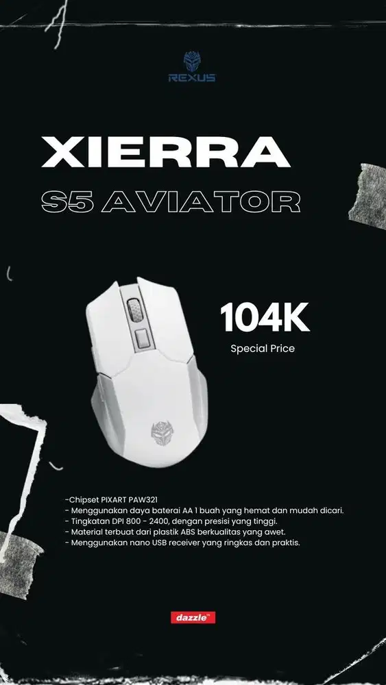 Rexus Mouse Wireless Xierra S5 Aviator