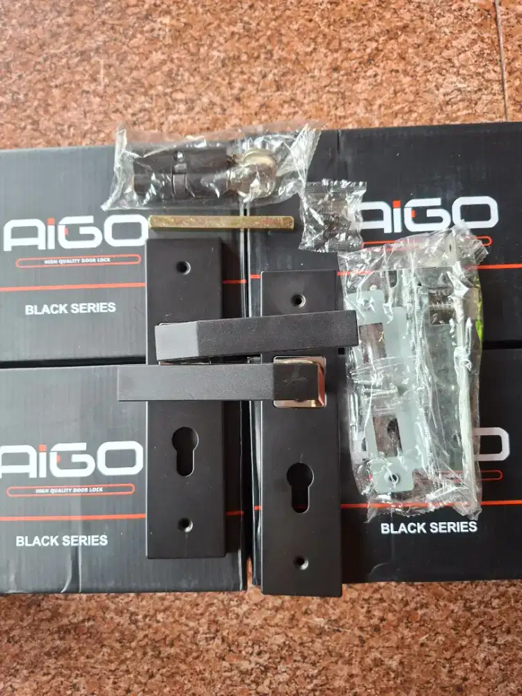 Handle Pintu AIGO Black Series Kunci Set Lengkap & Elegan