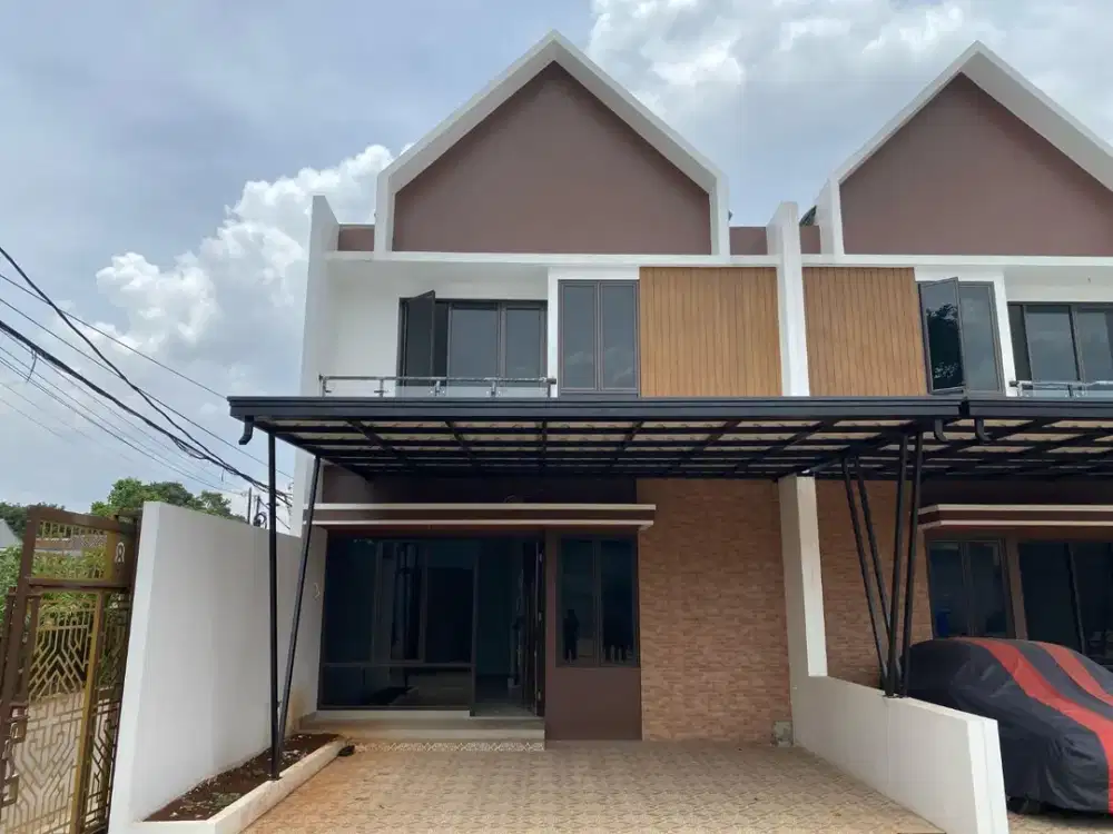 RUMAH SIAP HUNI SCANDINAVIAN 2 LANTAI DALAM CLUSTER BEBAS BANJIR SHM DEKAT TOL JATIASIH