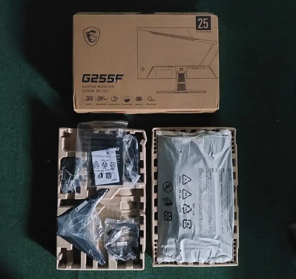 Monitor MSI G255F 24,5 Flat Rapid FHD IPS 180Hz • NEW OPEN BOX •