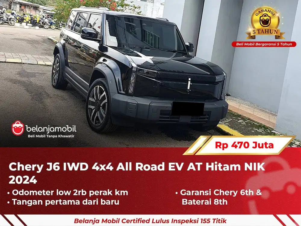 [GARANSI 5TH] Chery J6 J 6 IWD All Road EV AT Hitam 2024/2025