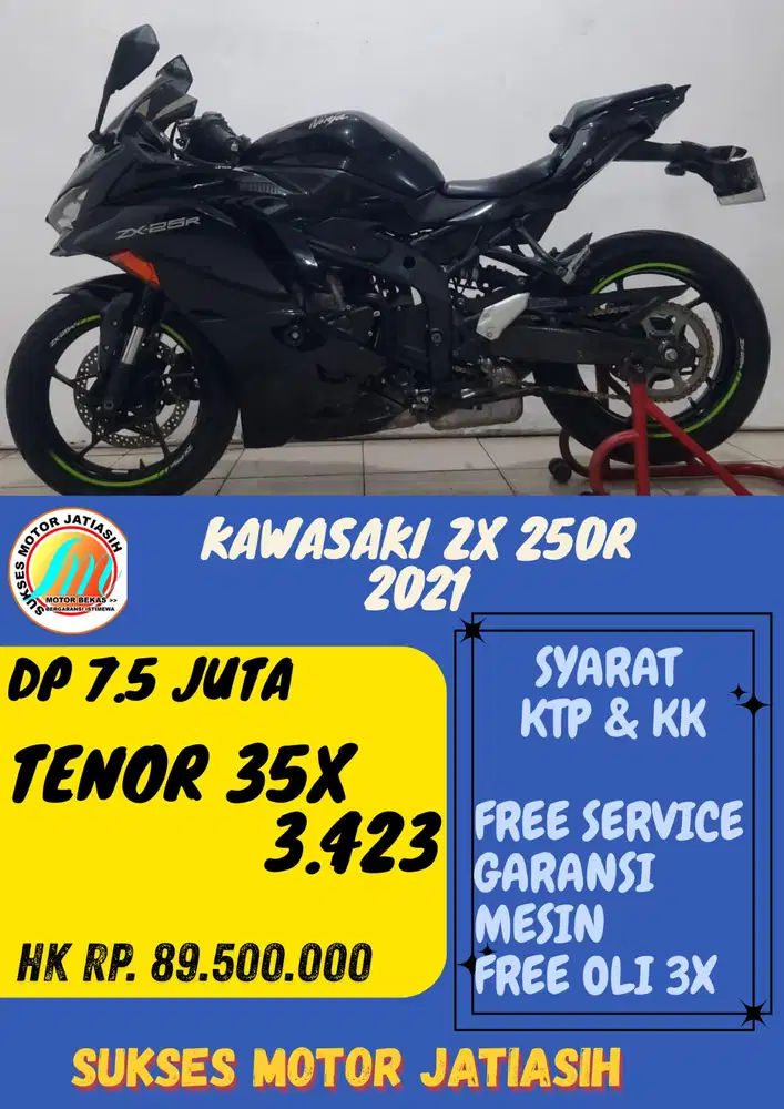MOTOR SPORT KAWASAKI ZX 250R 2021 DP 7.5 JUTA BISA CASH/KREDIT