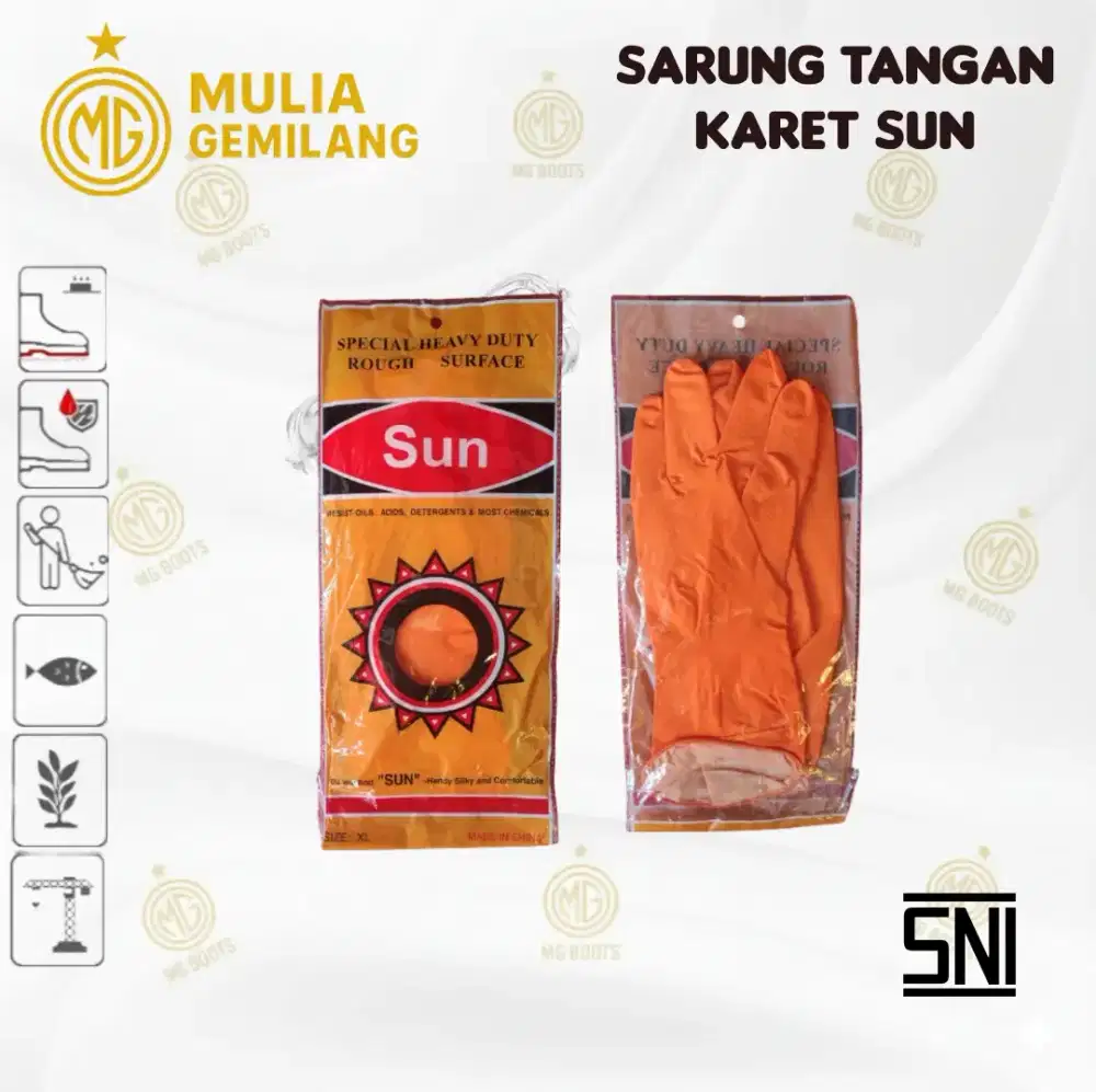 Sarung tangan karet orange Sun