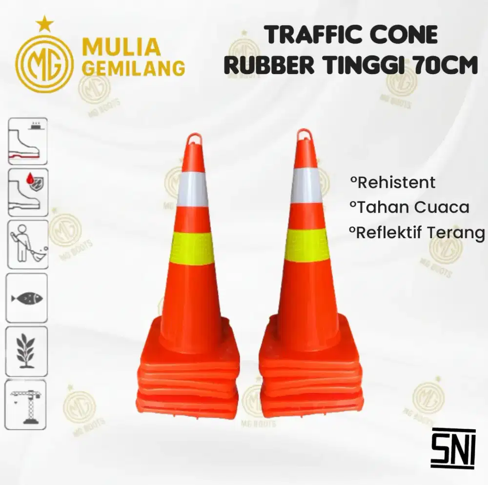 Traffic cone / kerucut jalan 72cm rubber