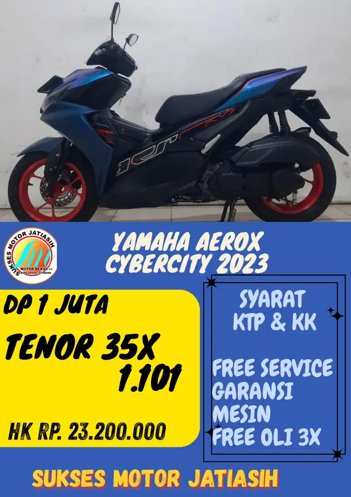 DP MURAH YAMAHA AEROX 155 CYBERCITY 2023  DP 1 JUTA VISA CASH/KREDIT