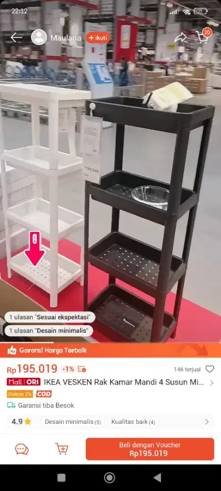 Rak IKEA vesken 4susun