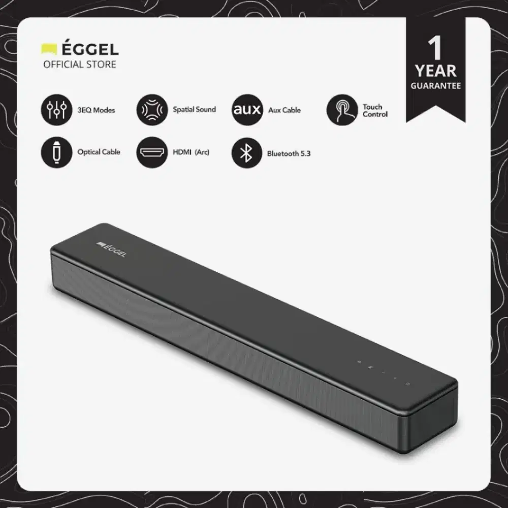 EGGEL STAGE TV SoundBar Built-In Subwoofer Super Bass 80W Stereo Sound