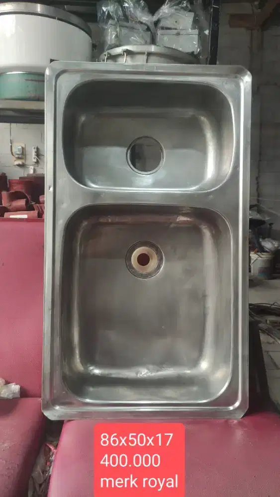 WESTAFEL SINK 2 LUBANG STAINLESS UKURAN 86x50 MERK ROYAL