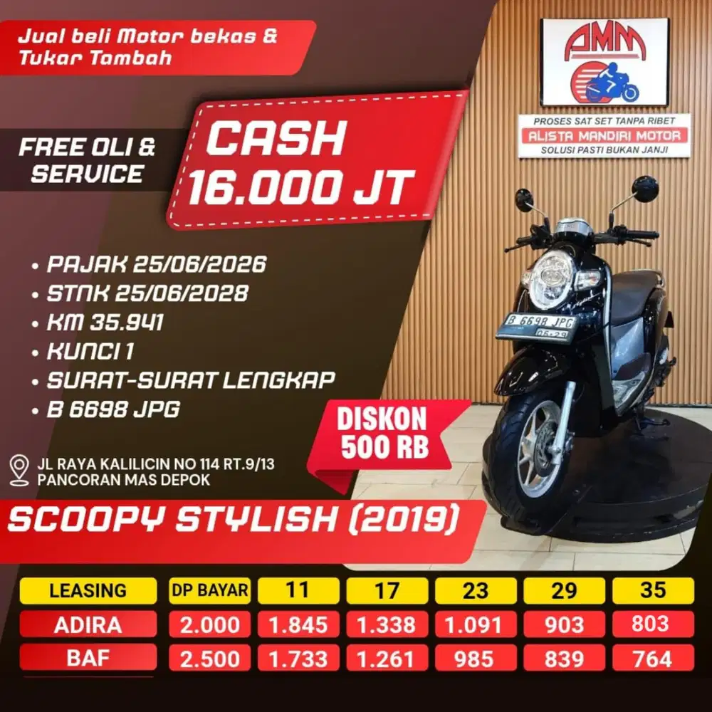 Honda SCOOPY STYLISH 2019 PLAT B TANGERANG