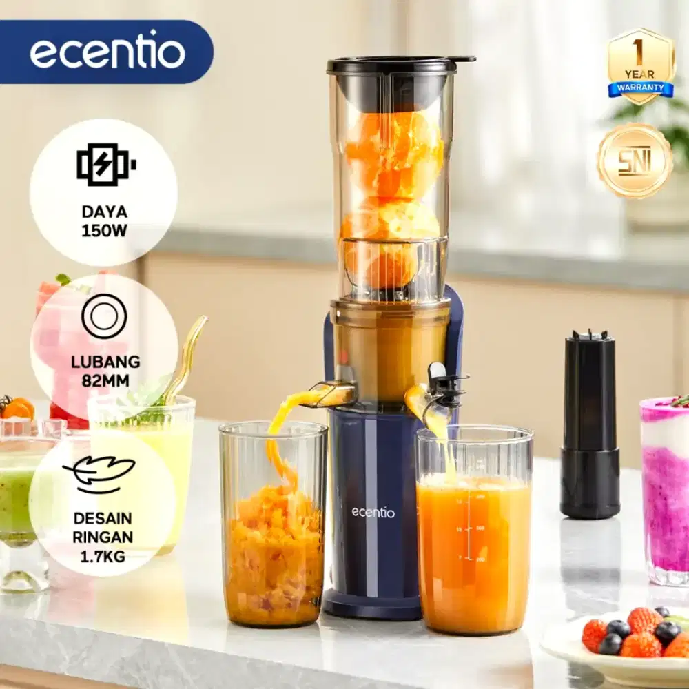 Ecentio Slow Juicer Blender 82mm Diameter Low Watt Juicer