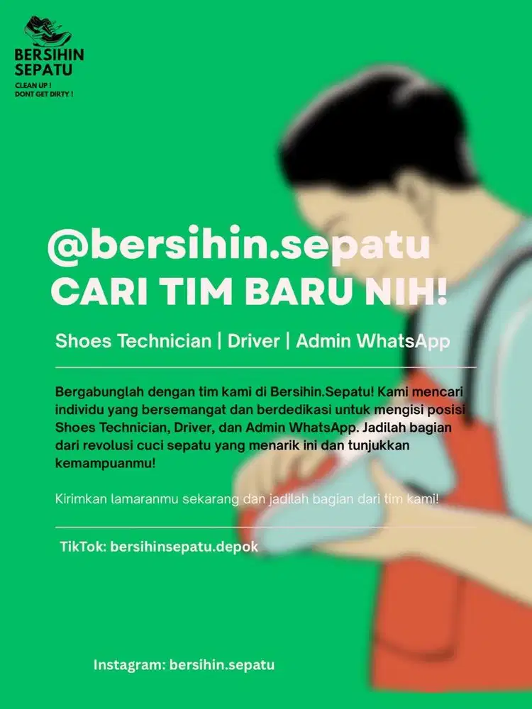 LOWONGAN CUCI SEPATU DAN DRIVER
