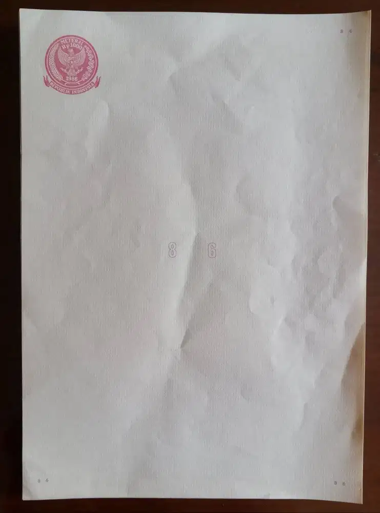 Kertas Segel 1986 / 1983 / 1984 / 1982 / 1981 / 1980 Double