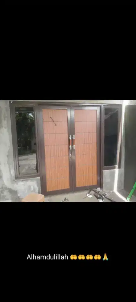 Jual kusen pintu satu dan pintu dua dari bahan aluminium dan kayu