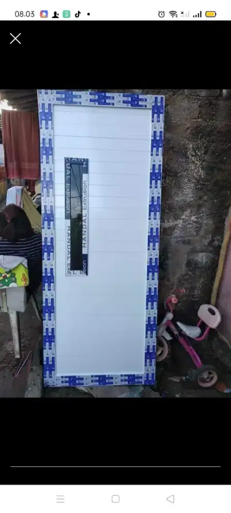 Jual kusen pintu satu dan pintu dua dari bahan aluminium dan kayu