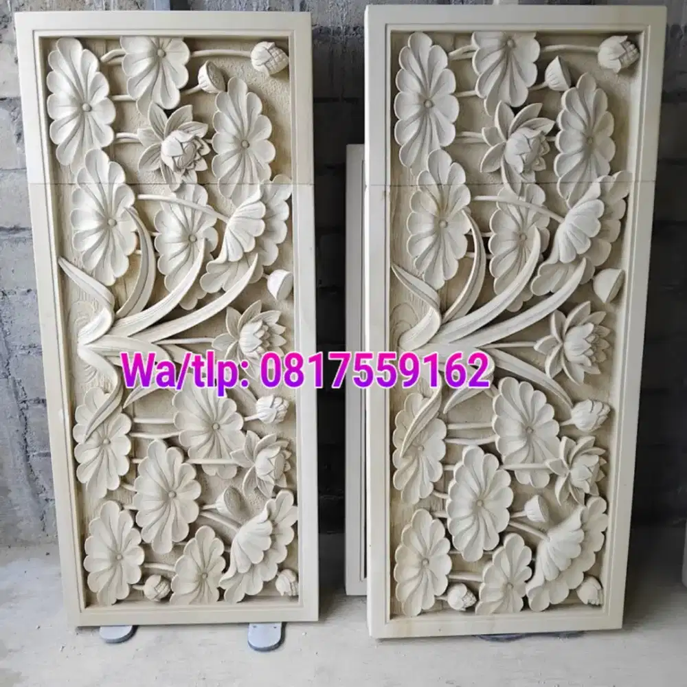 Relief bunga tratai /lotus batu alam