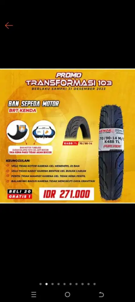 Ban tubles belakang Vario 125