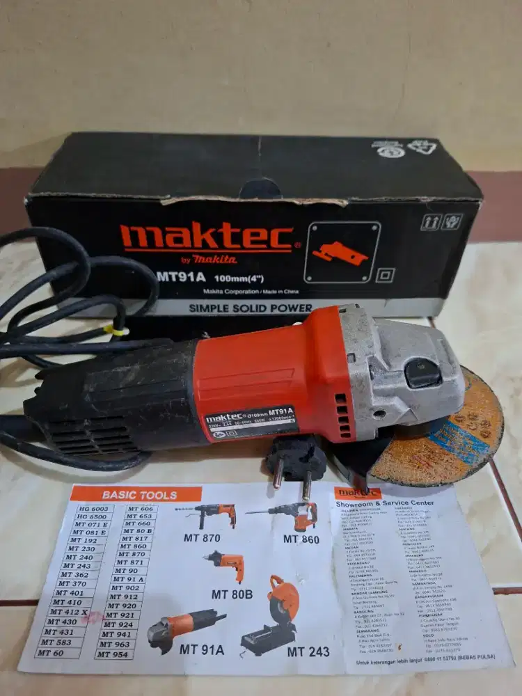 (Istimewa) Gerinda Listrik Maktec by Makita MT91A jual krn jrg pake