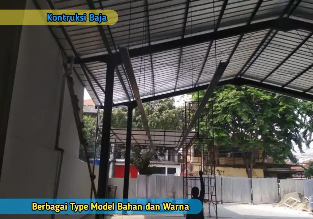 Proyek Konstruksi Baja WF Instalasi Gedung Pabrik Gudang Industri