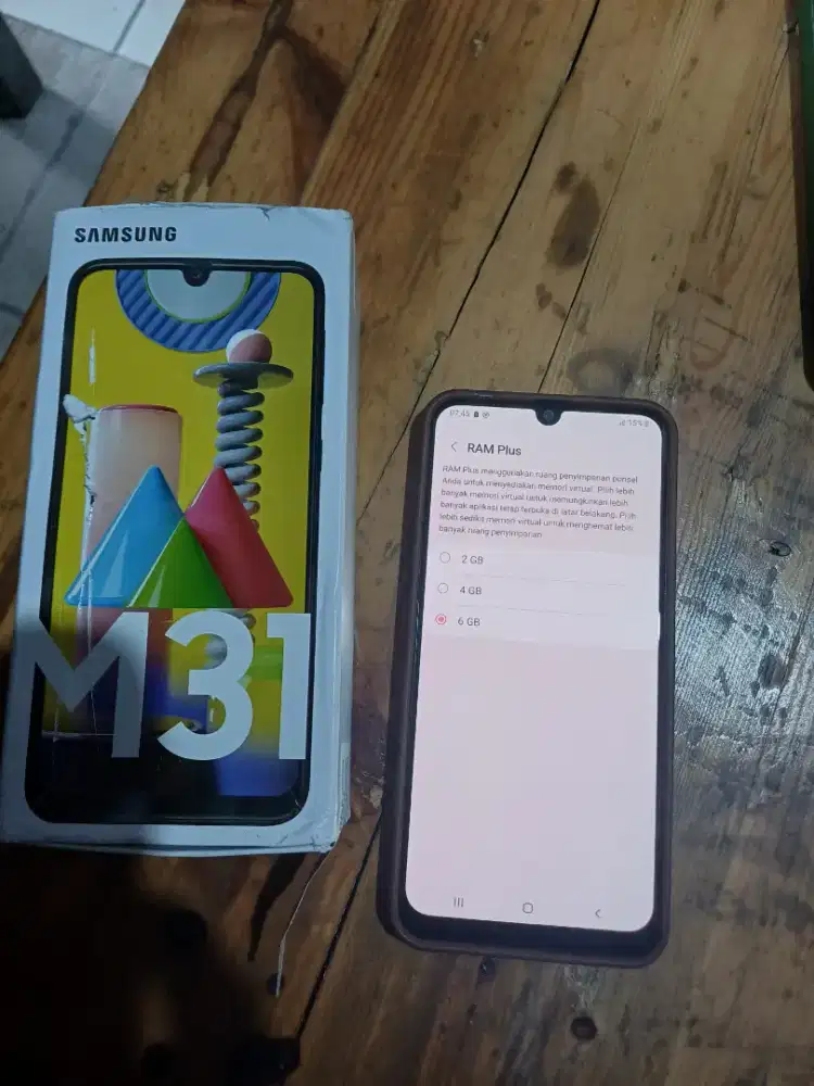 Samsung hp handphone m31 ram 6gb memory 128gb fulsett