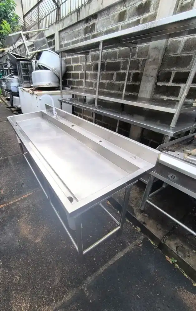 Stainles meja sink panjang