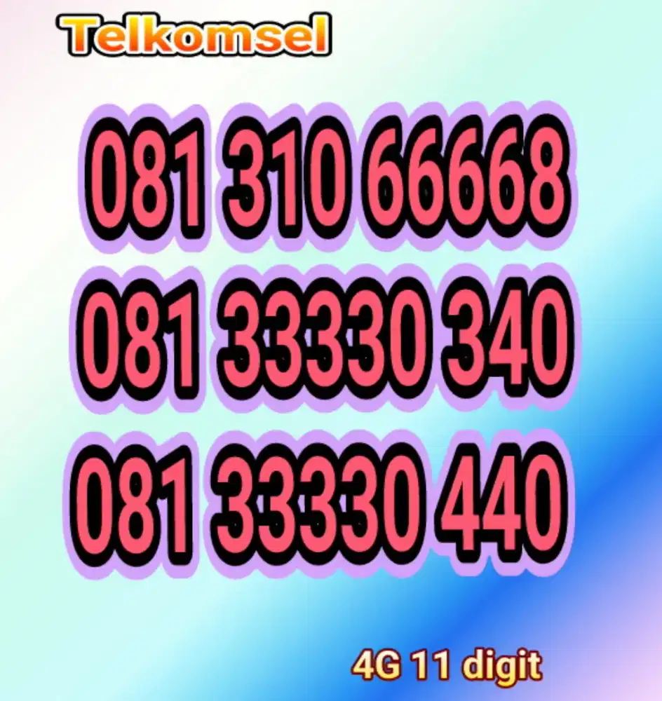 Kartu perdana cantik 11digit  mantap kwartet rapi