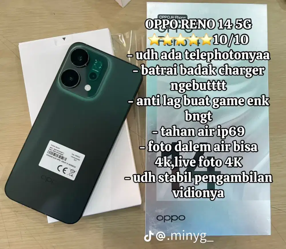 Oppo reno 14f 5G ner garansi resmi kredit tanpa dp