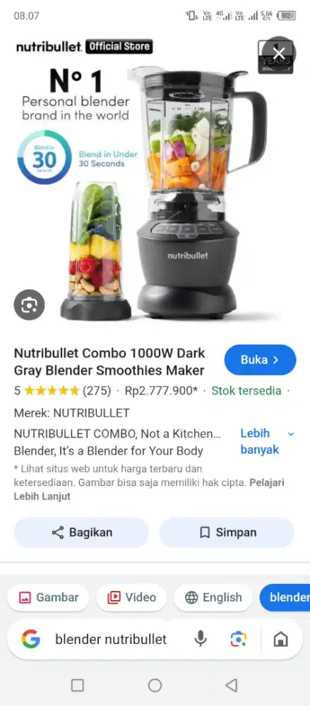 Jual blender nutribullet