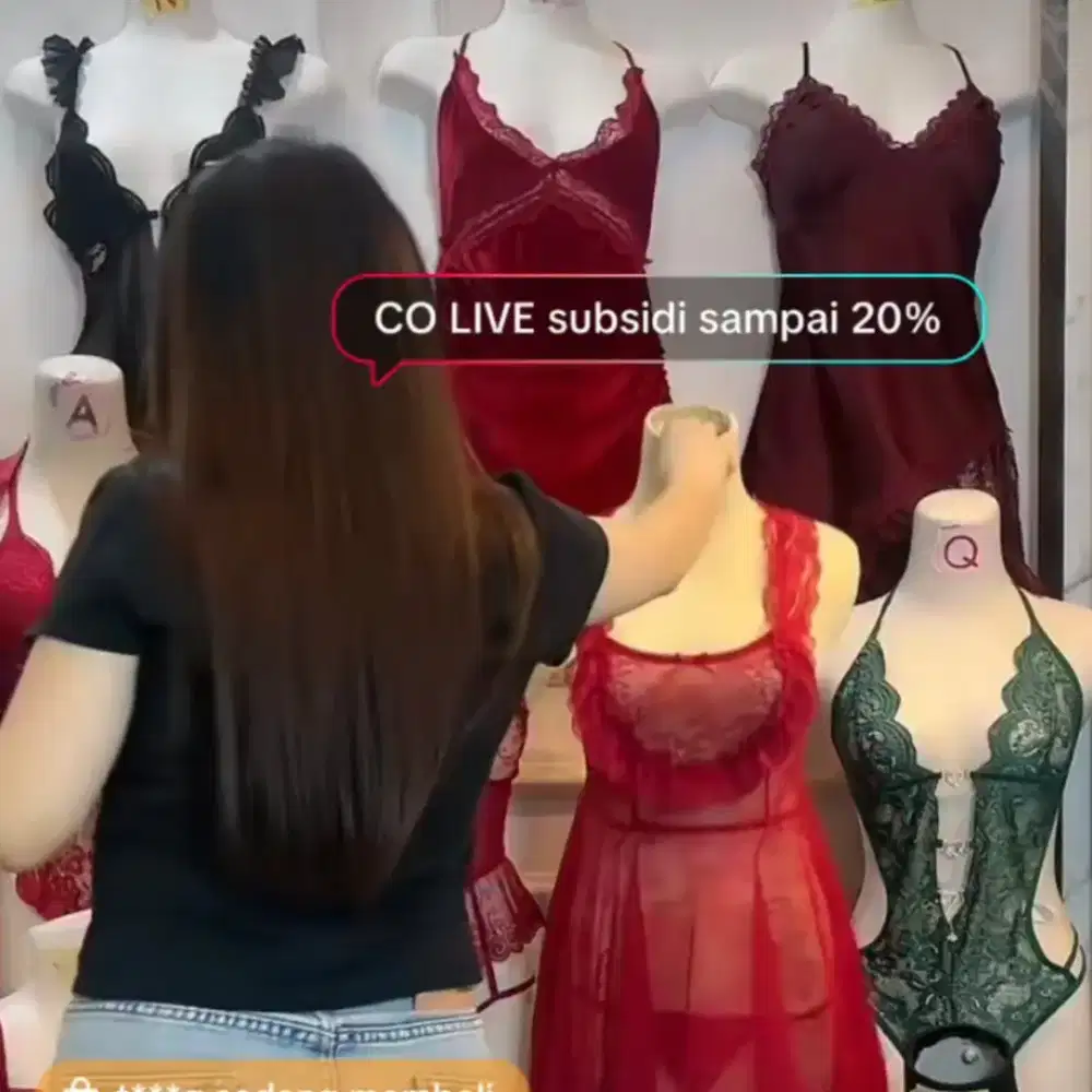 Lowker HOST LIVE lingerie baju tidur seksi