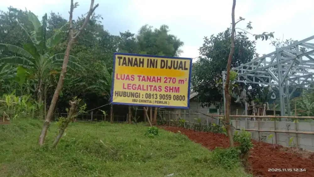 Dijual Tanah SHM 270 m² – Akses Mobil – Tajur Halang, Bojonggede