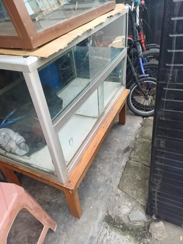 Etalase warteg makanan 120cm x 60 x 50 kaca rak tempat dagang