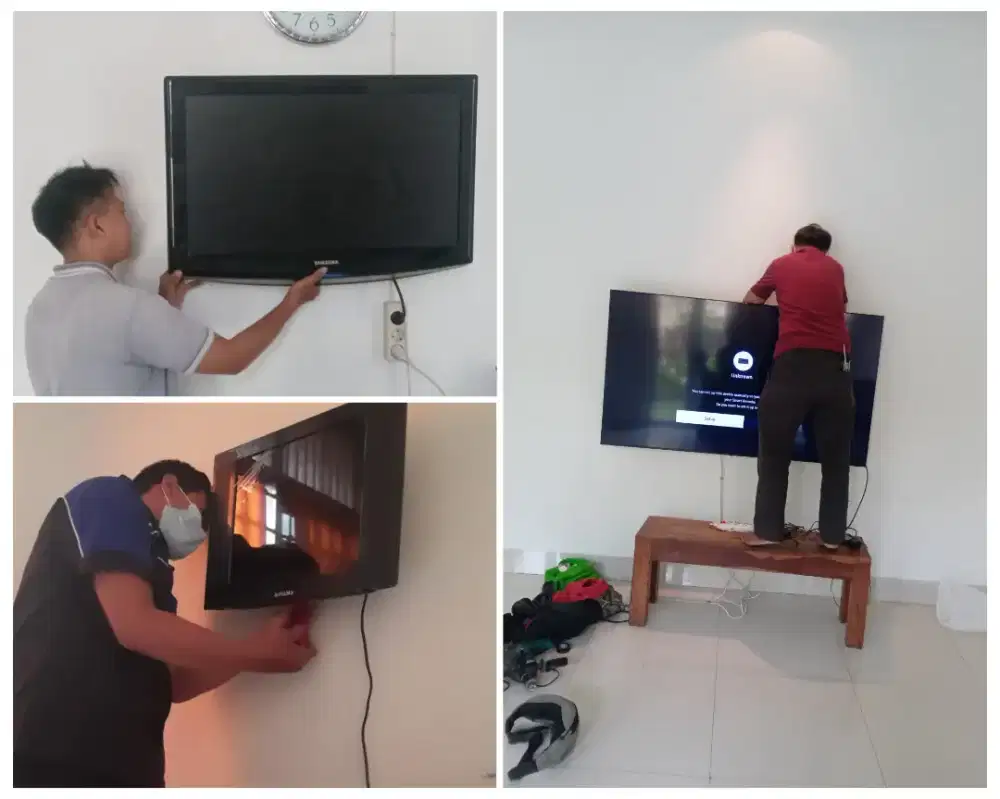 Braket +pasang/jasa pasang terima rapih bracket breket led tv